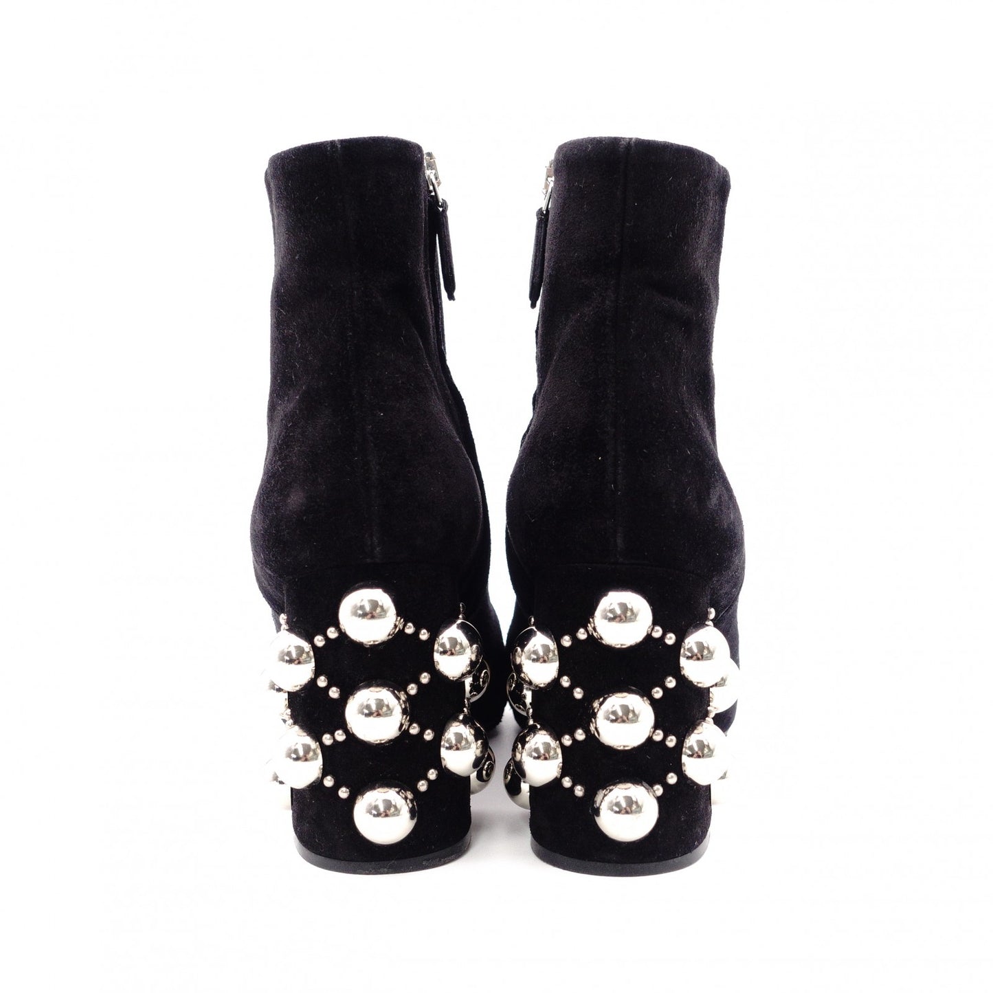 MIUMIU Miu Miu Boots, Suede, Black, Women's, Size 37