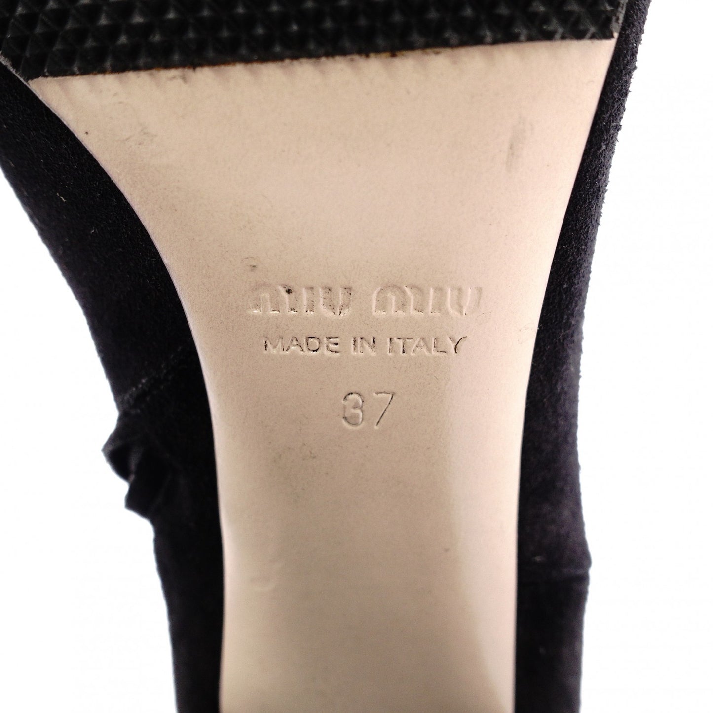 MIUMIU Miu Miu Boots, Suede, Black, Women's, Size 37