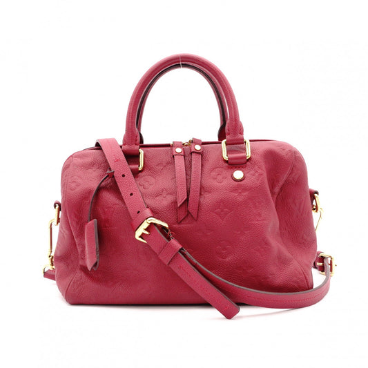 LOUIS VUITTON Speedy 25 Bandoulière Monogram Implant Handbag, Leather, Red, 2-Way