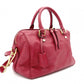 LOUIS VUITTON Speedy 25 Bandoulière Monogram Implant Handbag, Leather, Red, 2-Way