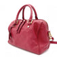 LOUIS VUITTON Speedy 25 Bandoulière Monogram Implant Handbag, Leather, Red, 2-Way