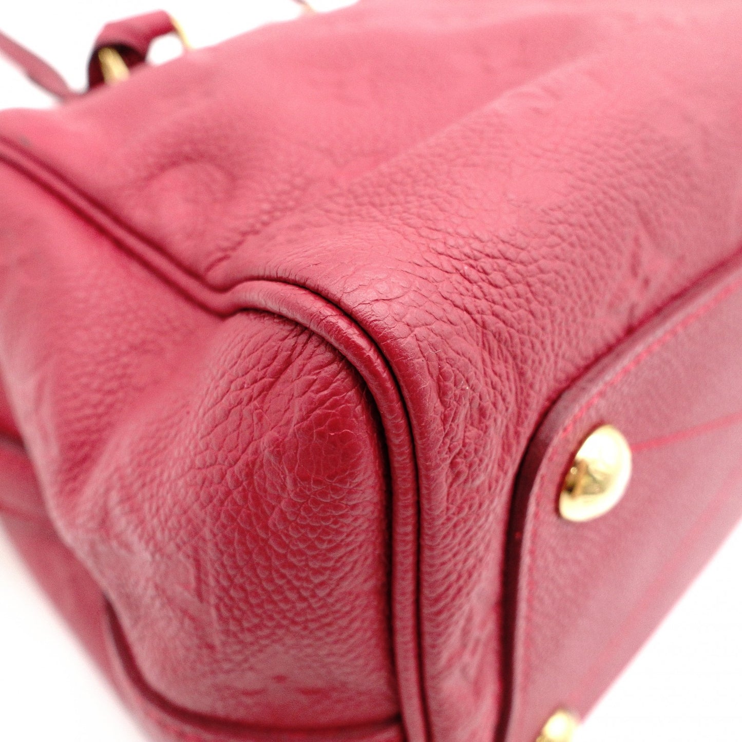 LOUIS VUITTON Speedy 25 Bandoulière Monogram Implant Handbag, Leather, Red, 2-Way