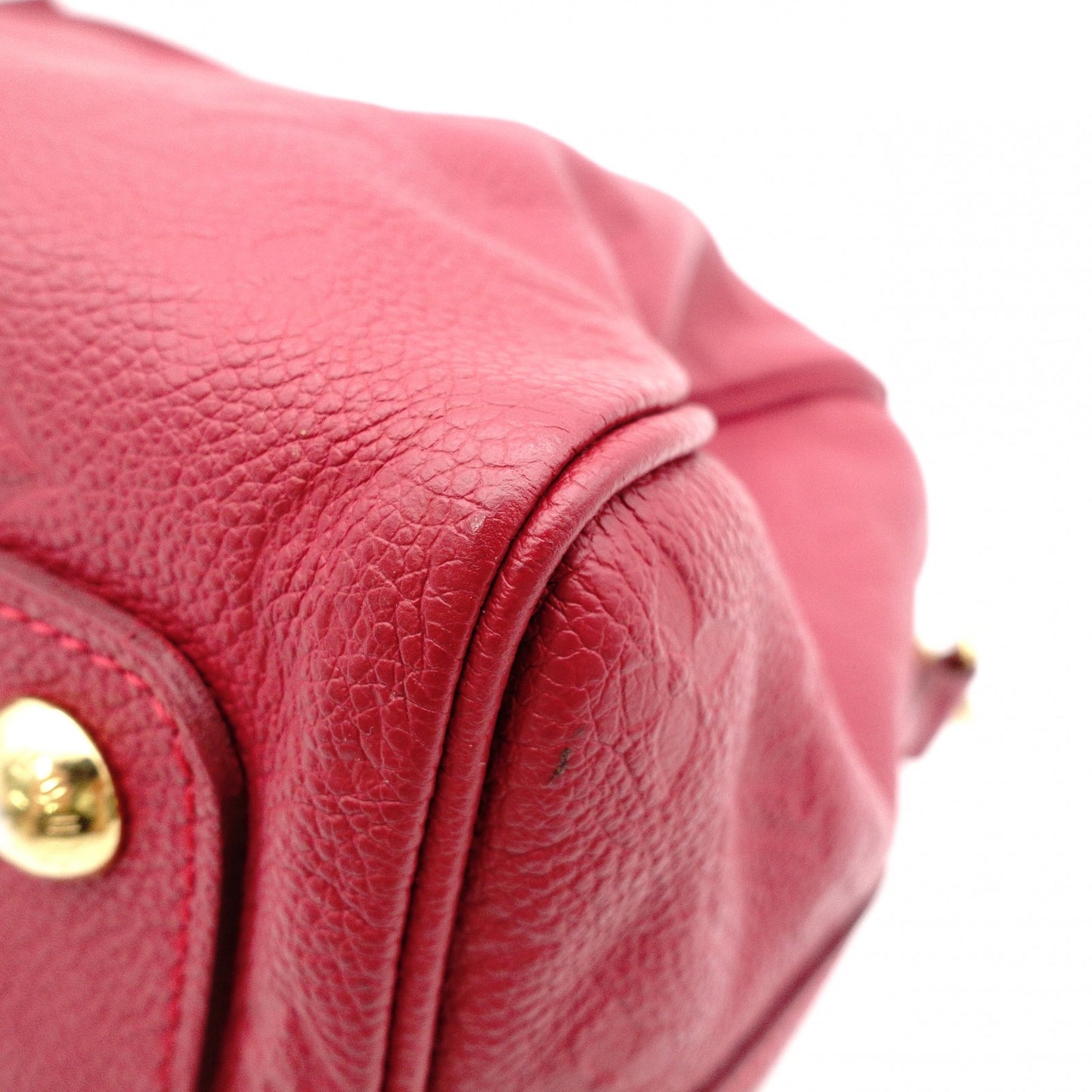 LOUIS VUITTON Speedy 25 Bandoulière Monogram Implant Handbag, Leather, Red, 2-Way