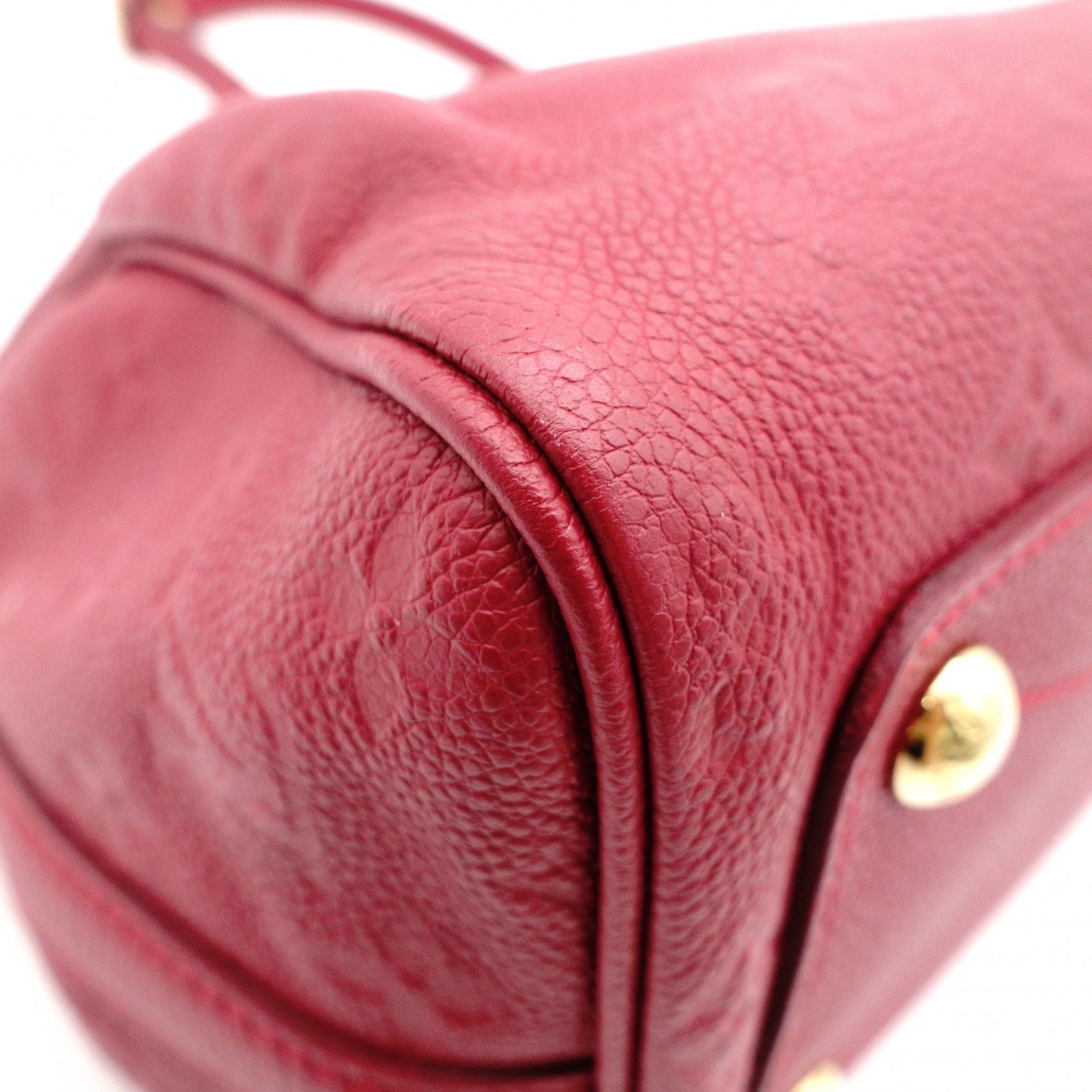 LOUIS VUITTON Speedy 25 Bandoulière Monogram Implant Handbag, Leather, Red, 2-Way