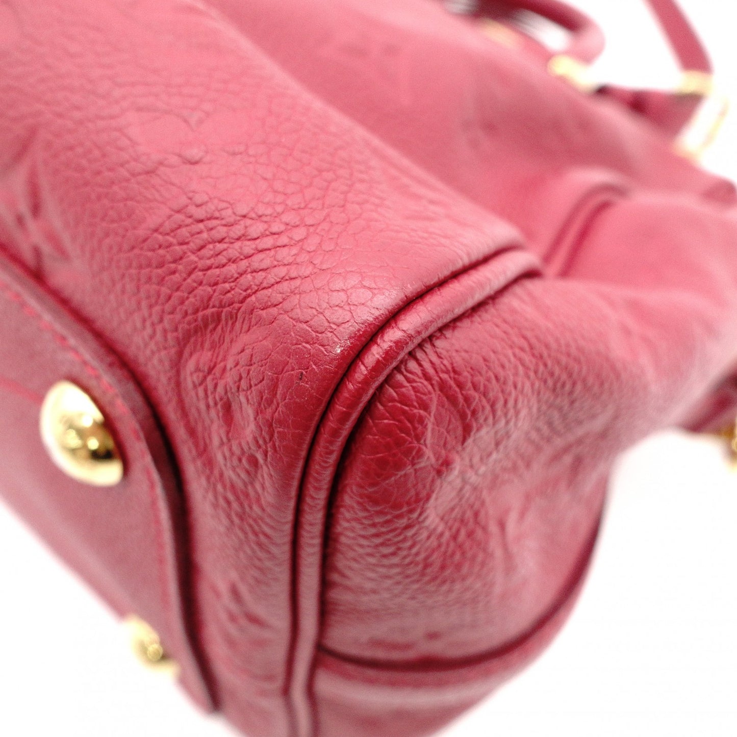 LOUIS VUITTON Speedy 25 Bandoulière Monogram Implant Handbag, Leather, Red, 2-Way