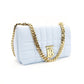 Burberry Chain Shoulder Bag Leather Light Blue TB Logo Crossbody 7-9-442
