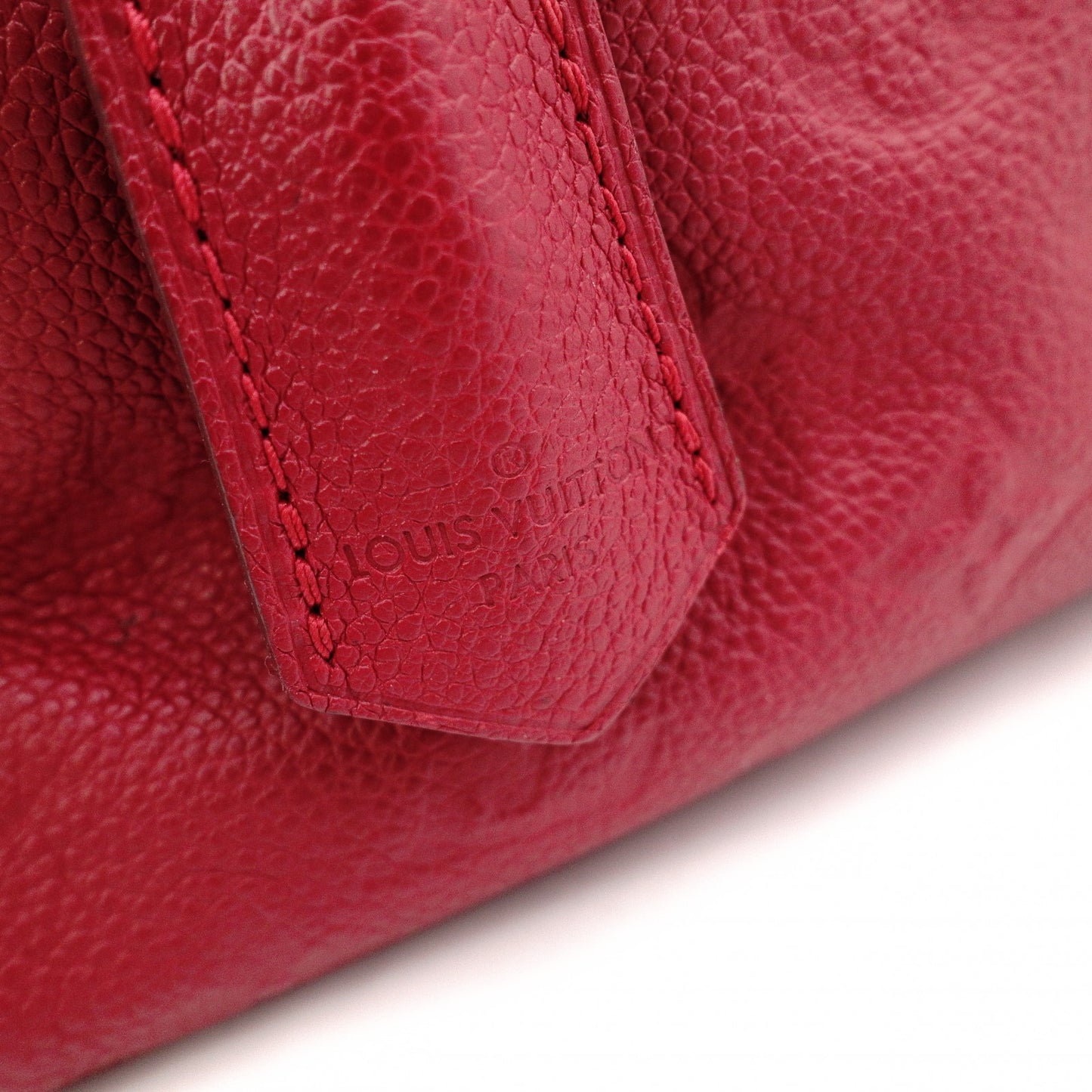 LOUIS VUITTON Speedy 25 Bandoulière Monogram Implant Handbag, Leather, Red, 2-Way