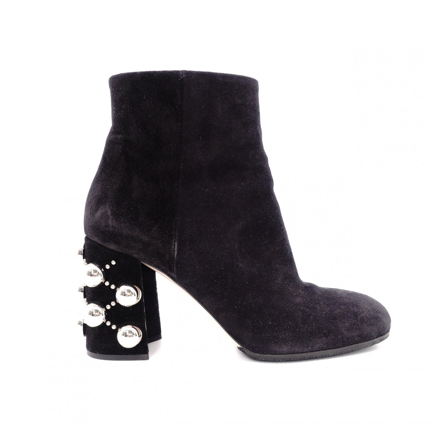 MIUMIU Miu Miu Boots, Suede, Black, Women's, Size 37