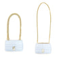 Burberry Chain Shoulder Bag Leather Light Blue TB Logo Crossbody 7-9-442