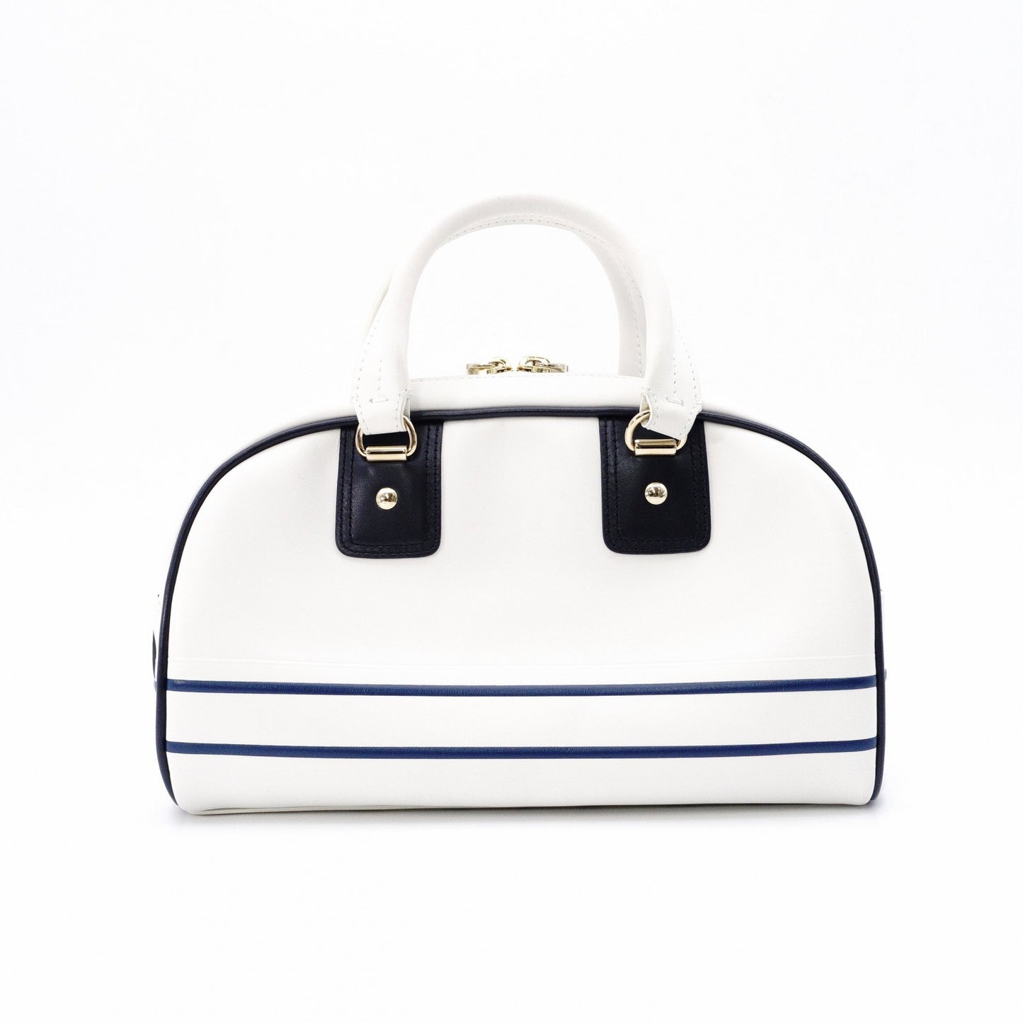 Christian Dior Small Bowling Bag Vibe Handbag, Leather, White, 2-Way