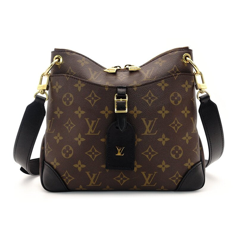 LOUIS VUITTON Odeon NM PM M45353 Monogram Shoulder Bag Brown × Black 7-8-142