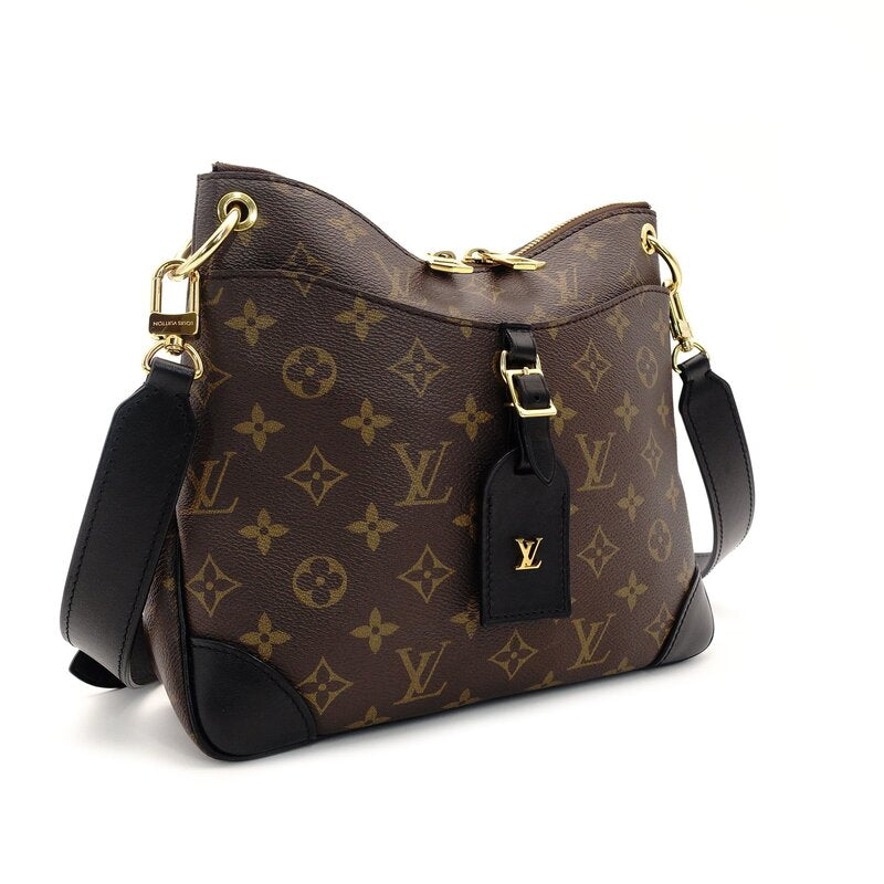 LOUIS VUITTON Odeon NM PM M45353 Monogram Shoulder Bag Brown × Black 7-8-142