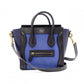 CELINE Luggage Nano Shopper Handbag, Leather/Suede, Blue, 2-Way Crossbody
