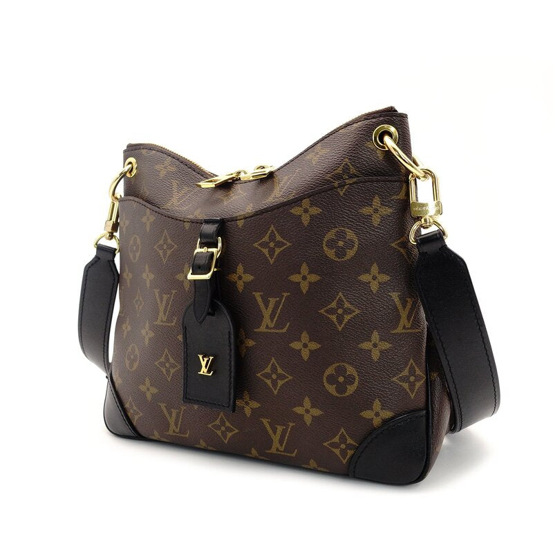 LOUIS VUITTON Odeon NM PM M45353 Monogram Shoulder Bag Brown × Black 7-8-142