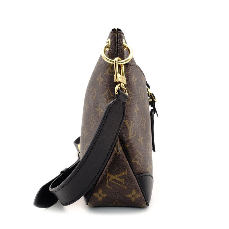 LOUIS VUITTON Odeon NM PM M45353 Monogram Shoulder Bag Brown × Black 7-8-142