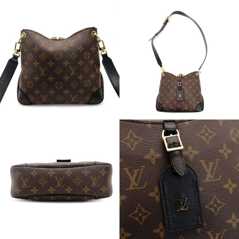 LOUIS VUITTON Odeon NM PM M45353 Monogram Shoulder Bag Brown × Black 7-8-142