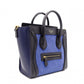 CELINE Luggage Nano Shopper Handbag, Leather/Suede, Blue, 2-Way Crossbody