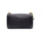 CHANEL Lambskin Boy Chanel 25 Shoulder Bag, Leather, Black with Gold Hardware