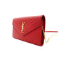 Saint Laurent Cassandra Classic Chain Wallet Red Leather Red Crossbody YSL R801124