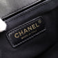 CHANEL Lambskin Boy Chanel 25 Shoulder Bag, Leather, Black with Gold Hardware
