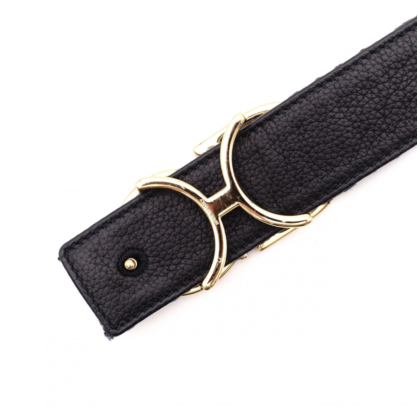 DIOR Dior Jacquard Dior Oblique Belt, Canvas and Leather, Navy, Size 90