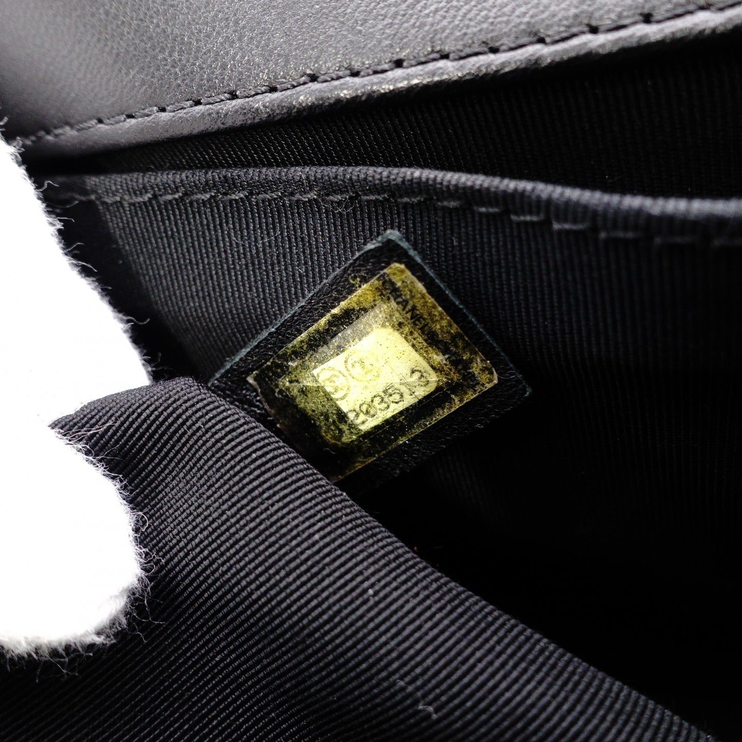 CHANEL Lambskin Boy Chanel 25 Shoulder Bag, Leather, Black with Gold Hardware