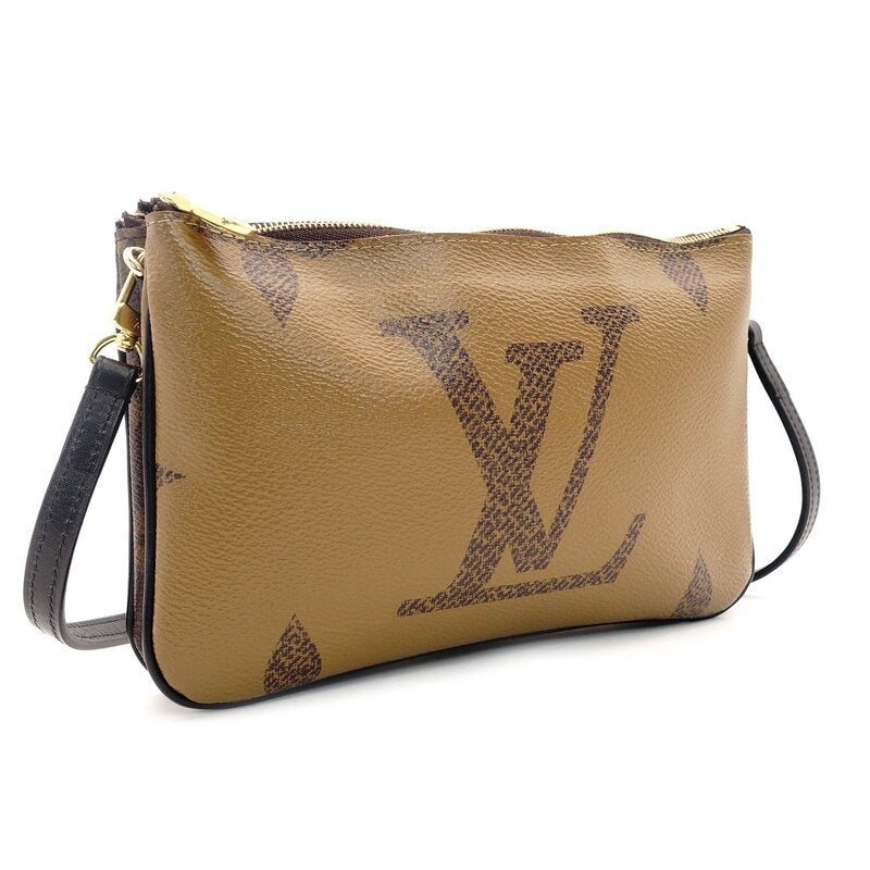 Louis Vuitton Giant Monogram Shoulder Bag Brown Logo Leather PVC 7-3-985