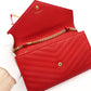 Saint Laurent Cassandra Classic Chain Wallet Red Leather Red Crossbody YSL R801124
