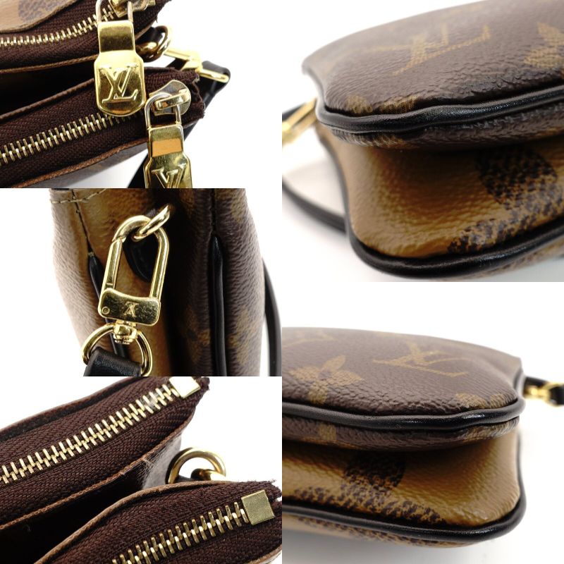 Louis Vuitton Giant Monogram Shoulder Bag Brown Logo Leather PVC 7-3-985