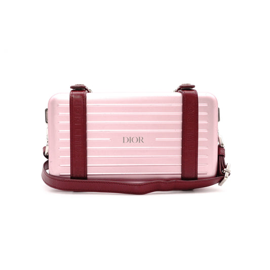 Dior x Rimowa Collaboration Personal Clutch Bag / Shoulder Bag / Aluminum Pink Crossbody