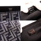 FENDI Zucca Medium Clutch Bag Navy × Black Canvas FF Logo 7N0134 R801561
