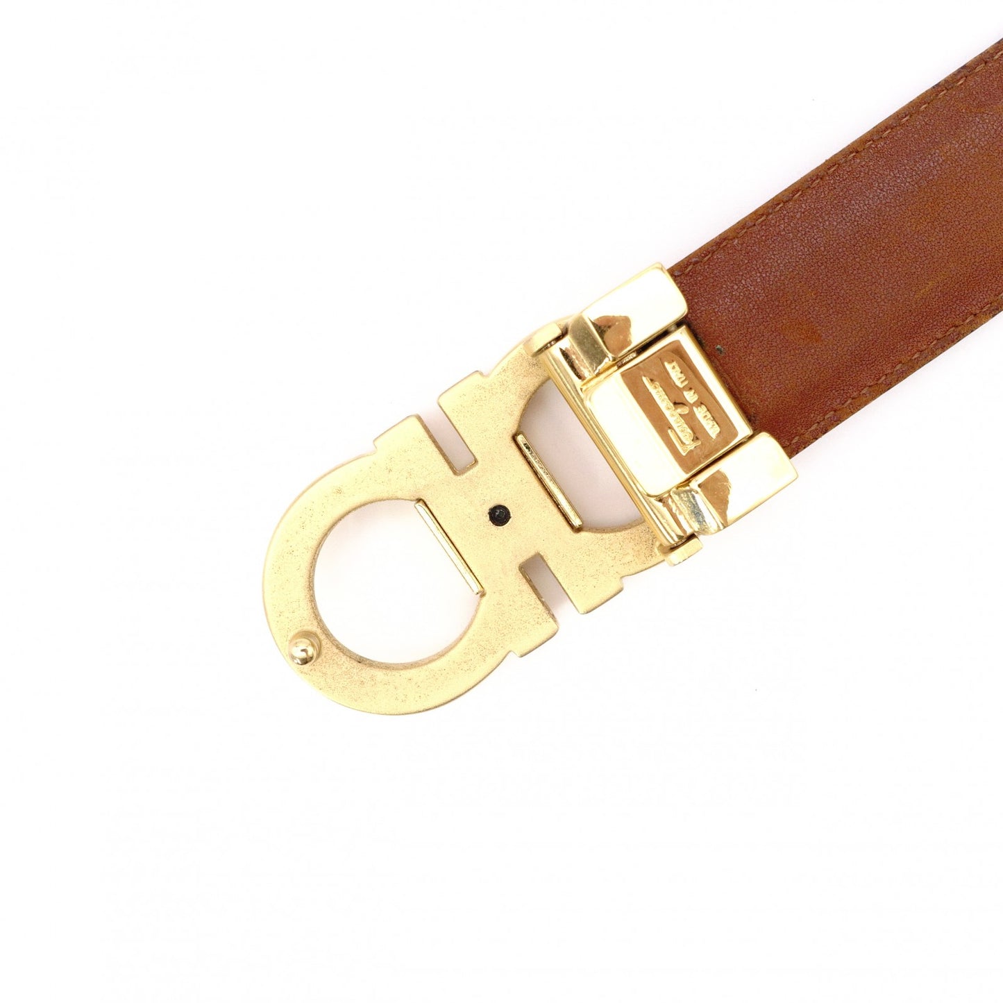 Salvatore Ferragamo Reversible Double Gancini Belt, Leather, Black