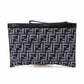 FENDI Zucca Medium Clutch Bag Navy × Black Canvas FF Logo 7N0134 R801561