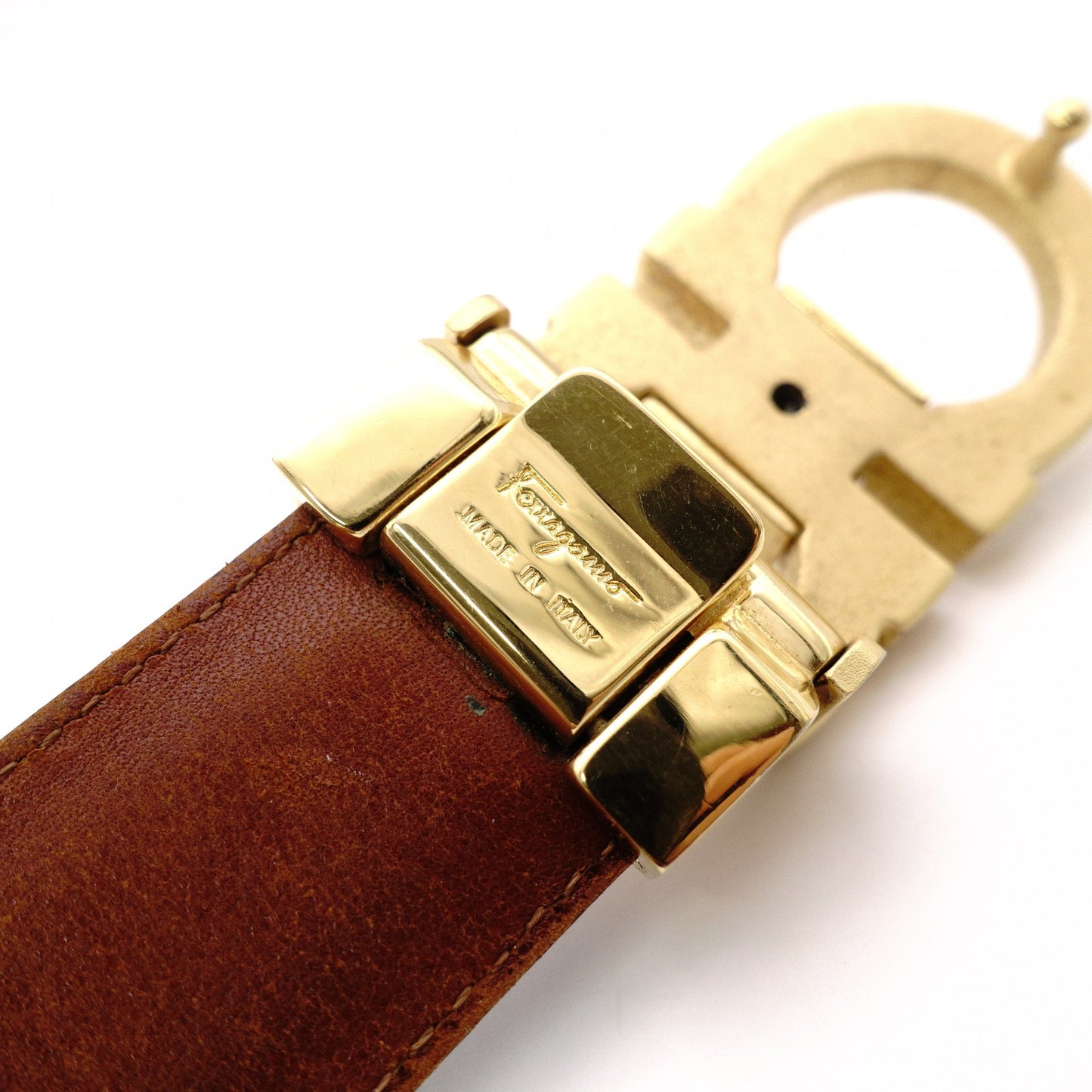 Salvatore Ferragamo Reversible Double Gancini Belt, Leather, Black