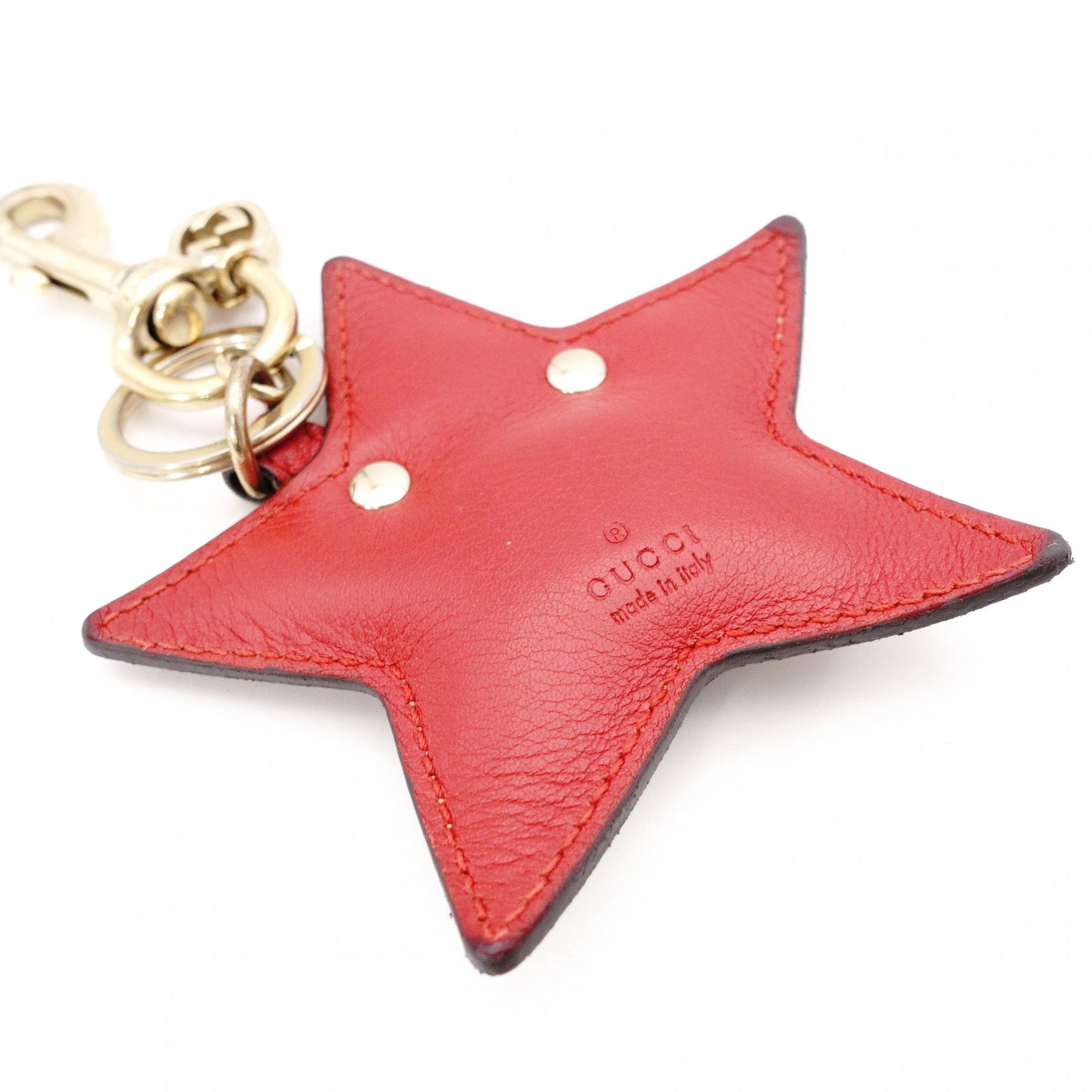 GUCCI Star Motif GG Pattern Charm, Metal/PVC, Beige