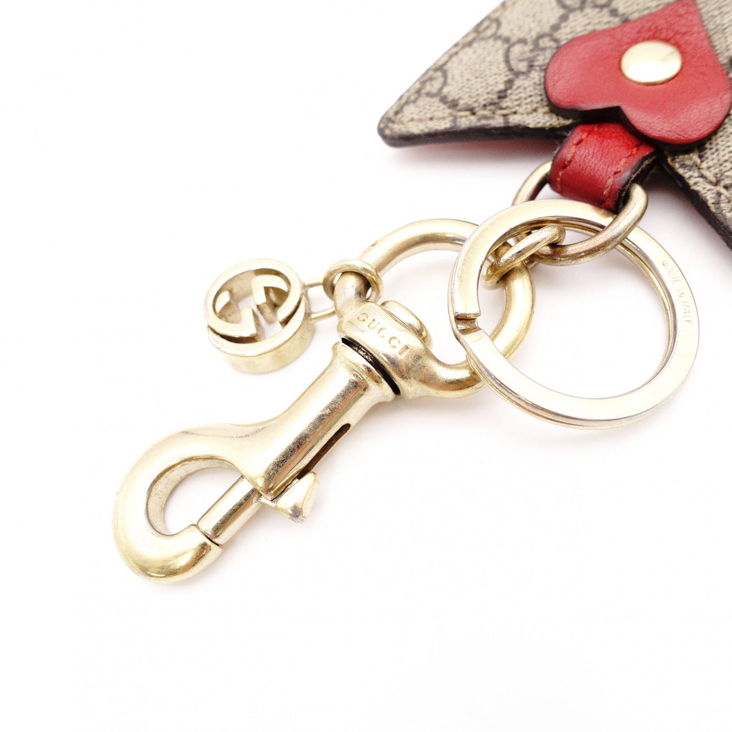GUCCI Star Motif GG Pattern Charm, Metal/PVC, Beige