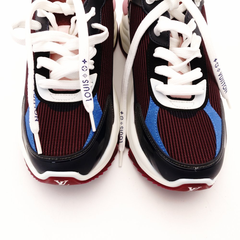 Louis Vuitton LOUIS VUITTON Run 55 Line Sneakers EU38 Approx. 24–9.6" Bordeaux × Pink Women's R801459