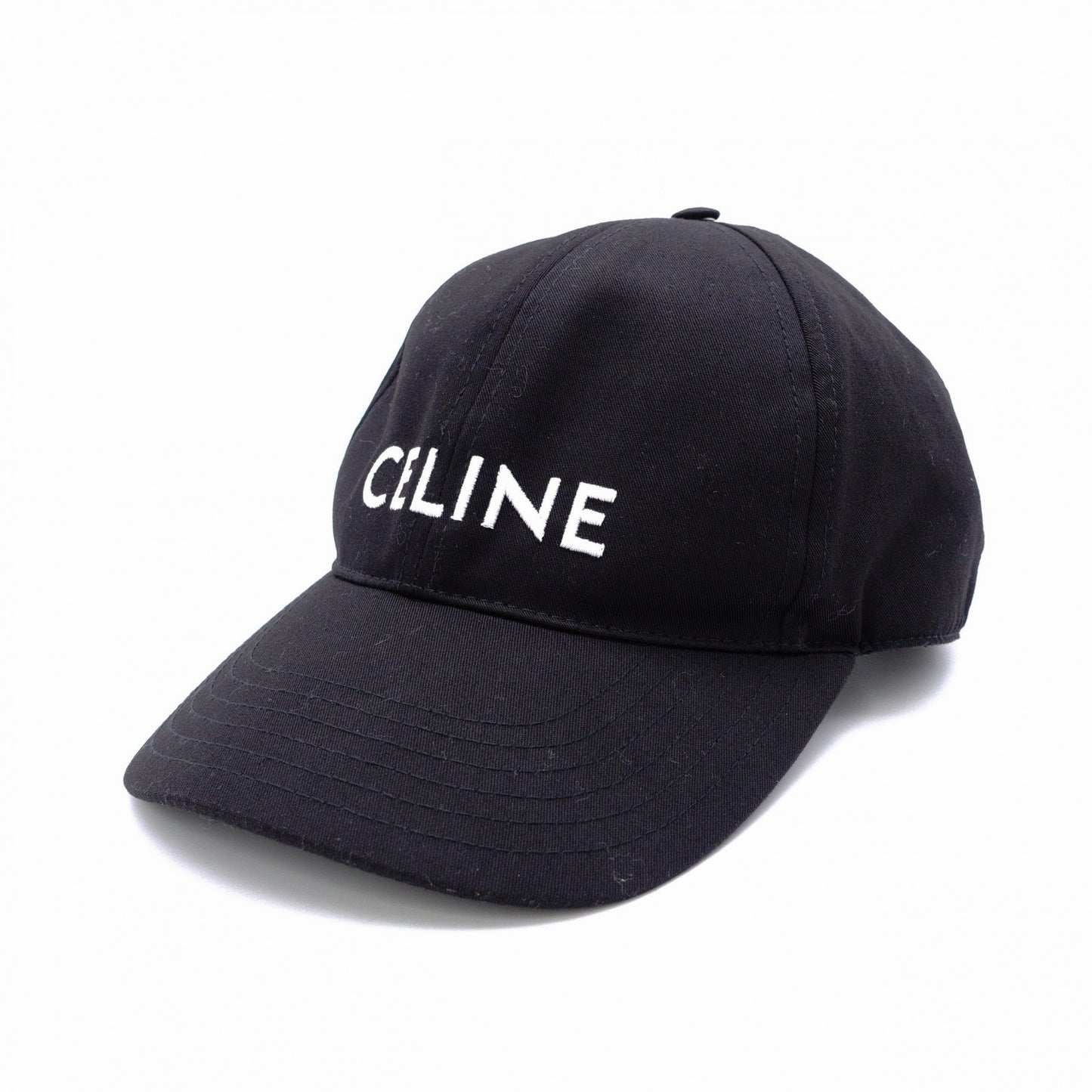 CELINE Baseball Cap, Canvas, Black, Size M