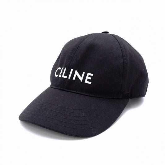 CELINE Baseball Cap, Canvas, Black, Size M
