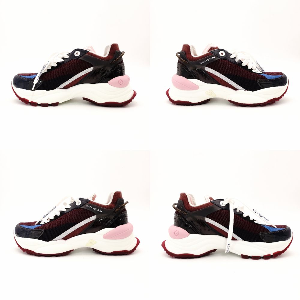 Louis Vuitton LOUIS VUITTON Run 55 Line Sneakers EU38 Approx. 24–9.6" Bordeaux × Pink Women's R801459