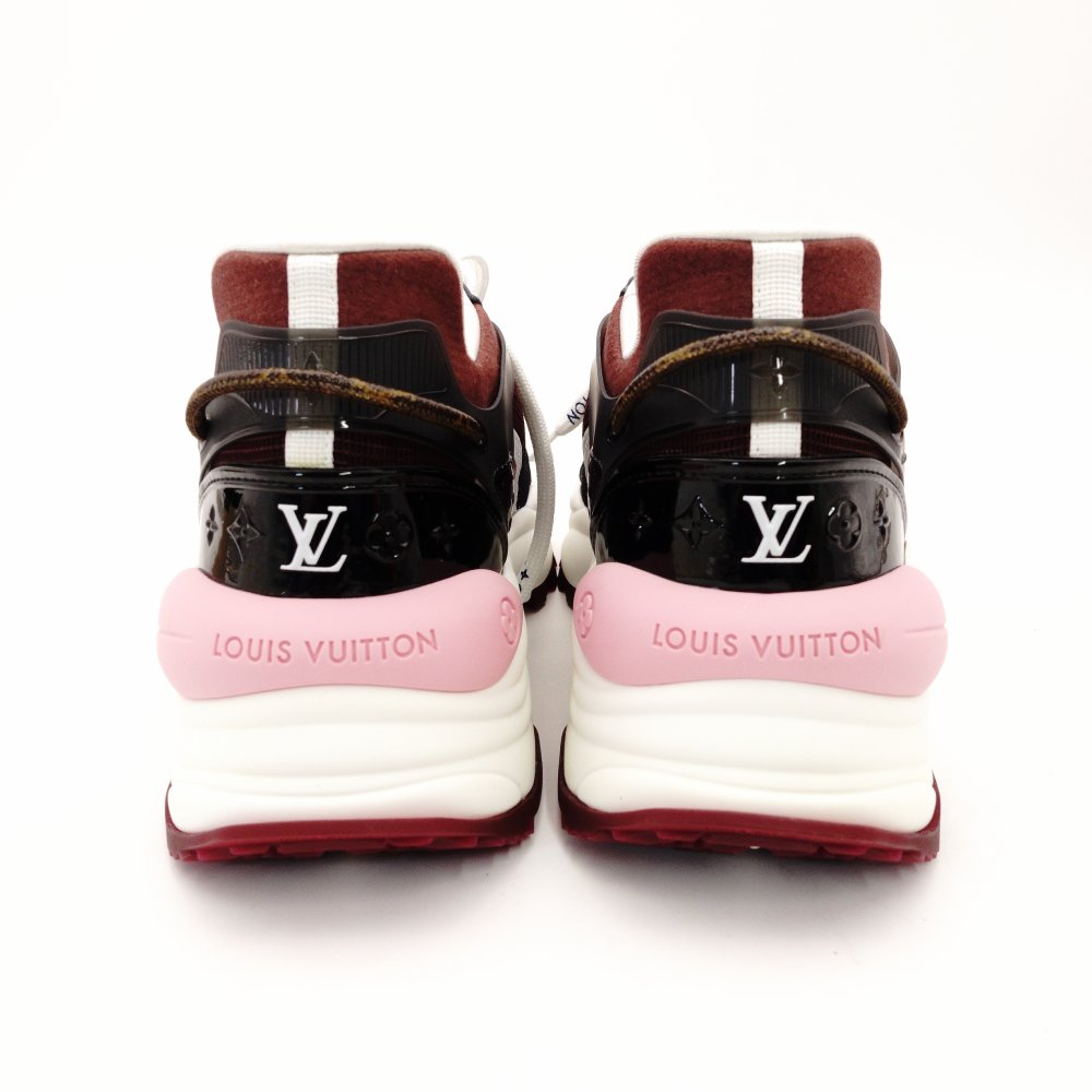 Louis Vuitton LOUIS VUITTON Run 55 Line Sneakers EU38 Approx. 24–9.6" Bordeaux × Pink Women's R801459