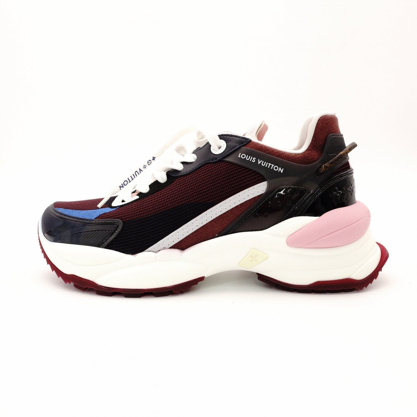 Louis Vuitton LOUIS VUITTON Run 55 Line Sneakers EU38 Approx. 24–9.6" Bordeaux × Pink Women's R801459