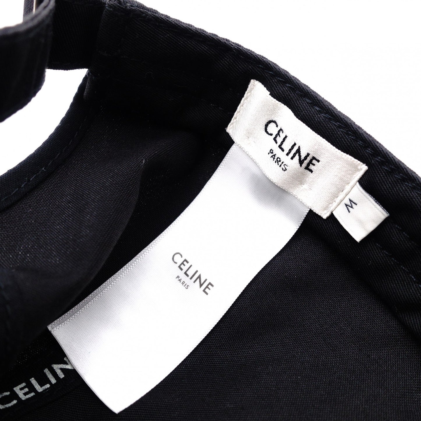CELINE Baseball Cap, Canvas, Black, Size M
