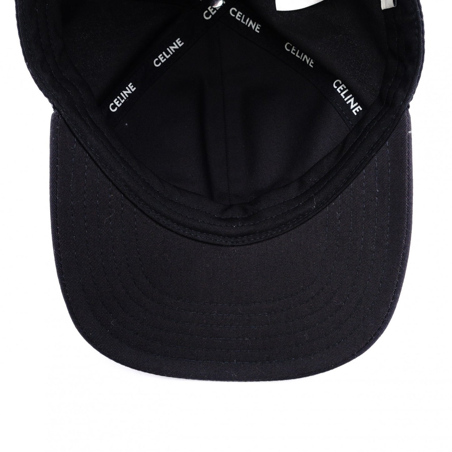 CELINE Baseball Cap, Canvas, Black, Size M