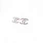 CHANEL Earrings, Metal, Rhinestones, Silver, CC Logo, Comes with Box