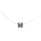Hermès HERMES Cage d'Or H Cube Necklace Blue × Silver H Logo With Box 7-9-418