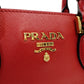 PRADA Saffiano Leather Handbag Red Leather 2-Way Red Gold Hardware Crossbody R801479