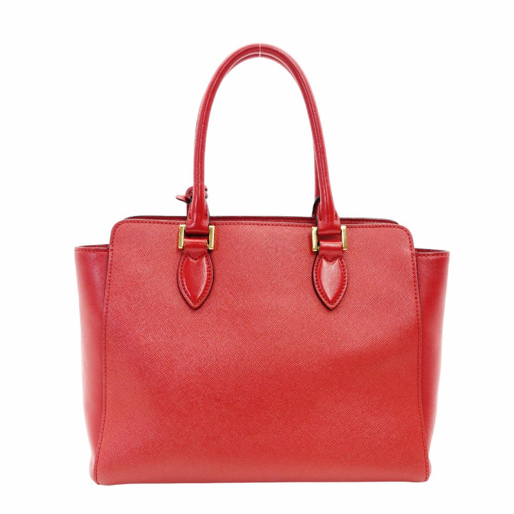 PRADA Saffiano Leather Handbag Red Leather 2-Way Red Gold Hardware Crossbody R801479
