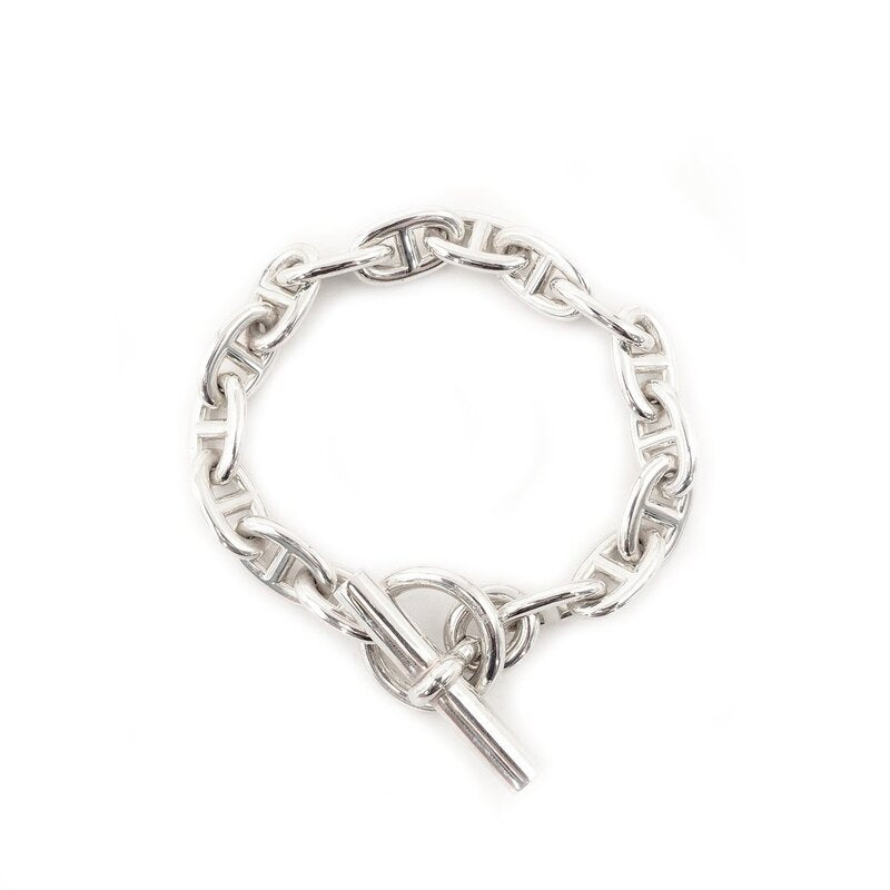 HERMES Chaîne d'Ancre Bracelet 16 Links Silver Bangle Sterling Silver 925 Approx. 58g 6-10-972
