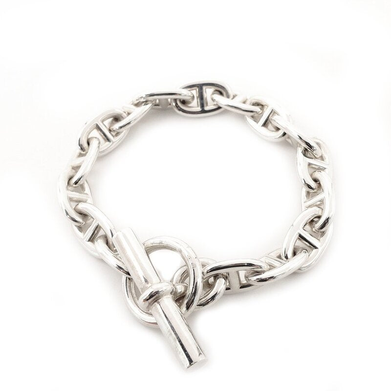 HERMES Chaîne d'Ancre Bracelet 16 Links Silver Bangle Sterling Silver 925 Approx. 58g 6-10-972